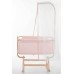 50x90 Vega Naturel Ahşap Beşik - Pudra Pembe